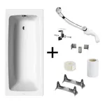 Kaldewei Cayono kompletná sada obdĺžniková vaňa 180x80 cm smaltovaná oceľ ľavá aj pravá s montážnou sadou KALDEWEISET8