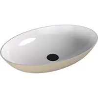 Umývadlo na dosku Polysan Banera 60x40 cm bílá/béžová mat bez prepadu 14397.82