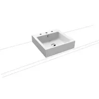 Kaldewei Puro umývadlo na dosku 3156 46x46 cm alpská biela tri otvory pre batériu 900606033001