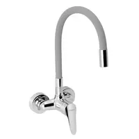 Drezová batéria Novaservis Titania Iris New so silikónovým ramienkom 100 mm striebrošedá-chróm 94484,0S