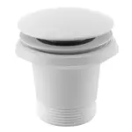 Vaňová výpusť 6/4" Polysan click clack, pre vane bez prepadu, biela matná 71704W
