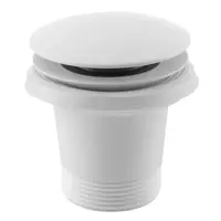 Vaňová výpusť 6/4" Polysan click clack, pre vane bez prepadu, biela matná 71704W