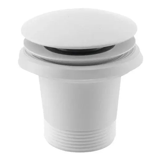 Vaňová výpusť 6/4" Polysan click clack, pre vane bez prepadu, biela matná 71704W