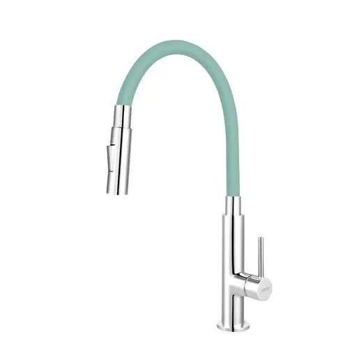 Drezová batéria Novaservis so silikónovým ramienkom, 2 prúdy mätová / chróm 70730,0M