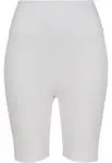 Women's high-waisted cycling shorts white
