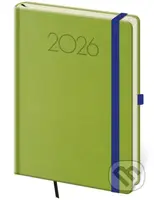 Denní diář 2026 A5 New Praga zelený s gumičkou