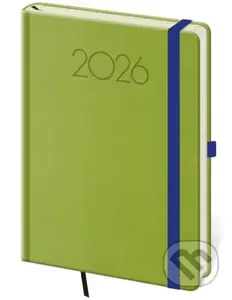 Denní diář 2026 A5 New Praga zelený s gumičkou