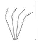 Lurch Trendy nerezová zahnutá brčka 00240993 -21,5 cm stříbrná (4 ks+ kartáček)