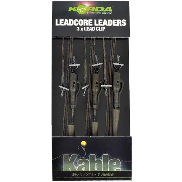 Korda olovená montáž hybrid lead clip leadcore leader 3ks-gravel