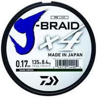 Daiwa splietaná šnúra j-braid 4 žltá 135 m-priemer 0,13 mm / nosnosť 5,9 kg