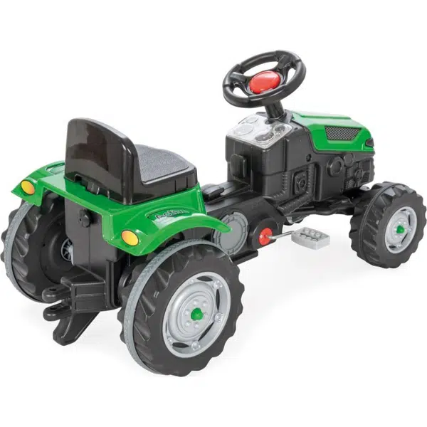 Traktor šliapací s volantom zelený