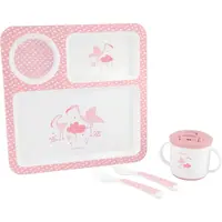 KikkaBoo Jedálenská súprava Flamingo 4 díly