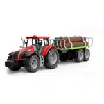 Alltoys Traktor s valníkom a drevom červený