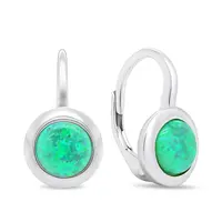 Brilio Silver Jemné strieborné náušnice so syntetickými opálmi EA376WG