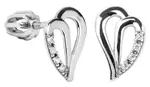 Soliter Strieborné náušnice srdce s kryštálmi 436 001 00387 04