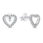 Brilio Silver Očarujúce strieborné náušnice Srdcia so zirkónmi EA355W