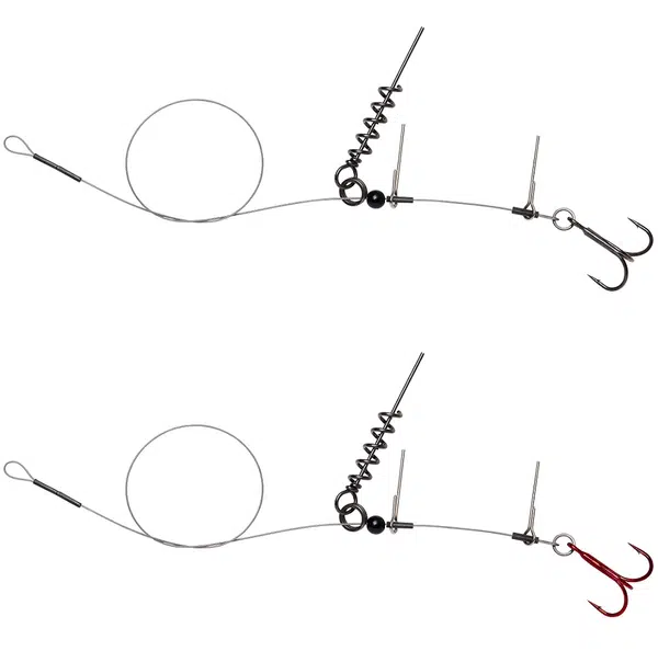 Savage gear náväzec 1x7 titanium corkscrew stinger-nosnosť 23 kg /veľ.háčika 2/0