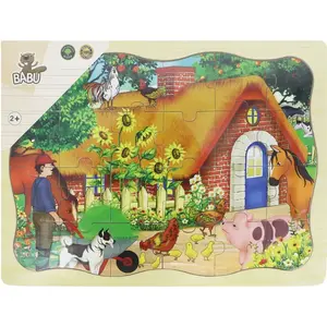 BABU - Drevené puzzle chalúpka - 24 dielikov