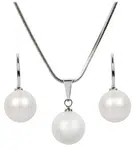 Levien Súprava náhrdelníka a náušníc Pearl Pearlescent White SET-041