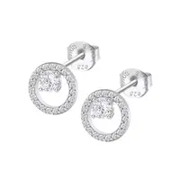 Lotus Silver Trblietavé strieborné náušnice kôstky so zirkónmi LP3080-4 / 1