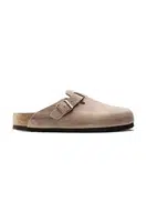 Nubukové pantofle Birkenstock Boston SFB béžová barva, 1019484