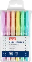 EASY FLASH PASTEL Sada pastelových zvýrazňovačů, kulaté, 6  barev