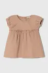 Kojenecké šaty United Colors of Benetton béžová barva, mini, áčková