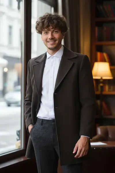 PLT8319 DEWBERRY MEN'S COAT-BROWN-2