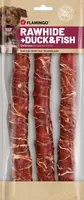 Flamingo R'Hide tyčinky, pamlsky pro psy - kachna, treska 240 g (3 ks 25 cm, 80 g/ks)