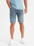 Ombre Men's denim shorts with rolled up leg - light blue