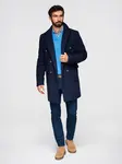 Ombre Men's double-breasted coat with decorative buttons - indigo