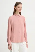 Košile s příměsí hedvábí PS Paul Smith růžová barva, regular, s klasickým límcem, W2R.019B.P31186