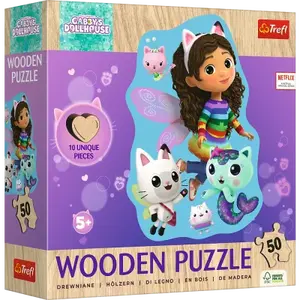 Dřevěné Puzzle 50 dílků Gabynin kouzelný domeček