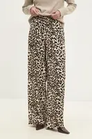 Kalhoty Answear.LAB dámské, béžová barva, široké, high waist