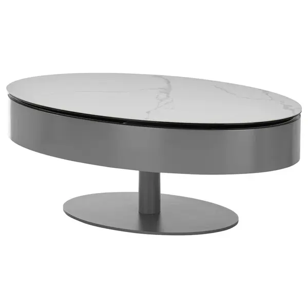 Livetastic KONFERENČNÍ STOLEK, bílá, antracitová, keramika, kov, 110/42/70 cm