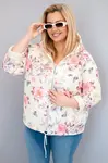 Kesi Plus Size prešívaná bunda s kapucňou a kvetinovým vzorom