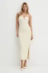Šaty Nanushka HAYLEN béžová barva, midi, NW24PFBS04511