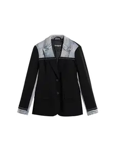 Desigual Blejzer  modrá denim / čierna