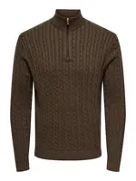 Only & Sons Sveter 'ONSLoui'  čokoládová