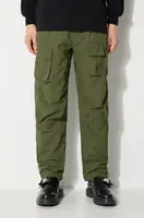 Kalhoty Maharishi Veg Dyed Cargo Track Pants Japanese pánské, zelená barva, jednoduché, 5040.OLIVE
