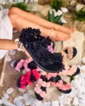 Resti Black women's sandals with flowers Alferroy