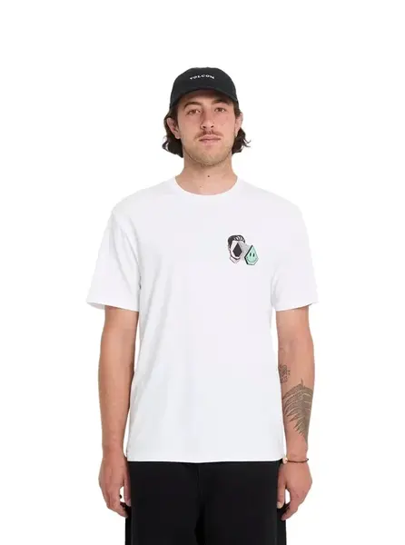 Volcom pánské tričko Aura Bsc Sst White | Bílá | Velikost XL | 100% bavlna