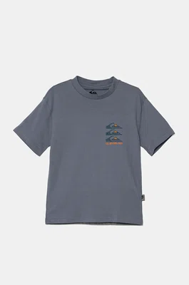 Dětské bavlněné tričko Quiksilver VERTICAL LOGOS modrá barva, s potiskem, EQBZT04782