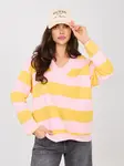 Žlutý oversized svetr s pruhy