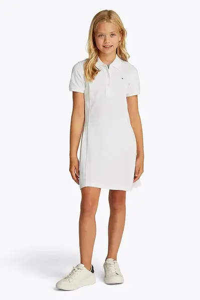 Dívčí šaty Tommy Hilfiger bílá barva, mini, KG0KG08342