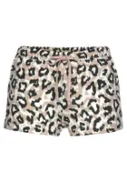 LASCANA Pyžamové nohavice  ružová / čierna / biela