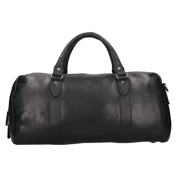 Kožená cestovná taška Greenwood Koen - čierna