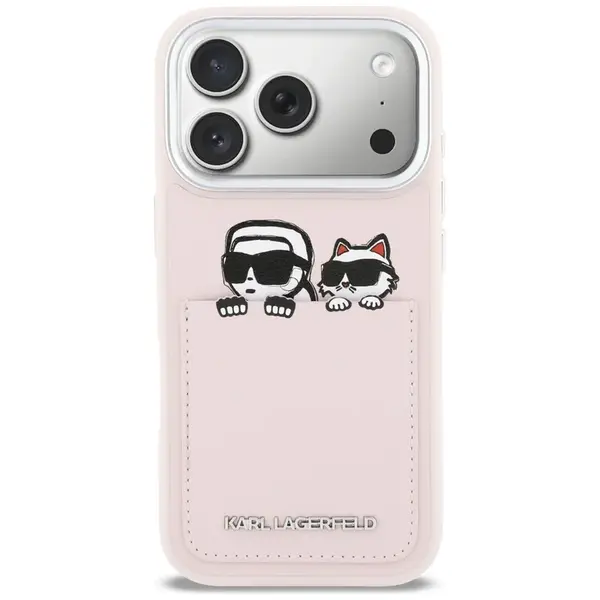 Zadní kryt Karl Lagerfeld Karl & Choupette Print & Pocket case Pro Apple iPhone 17 Pro KLHCP17L6PCSPKCP, pink