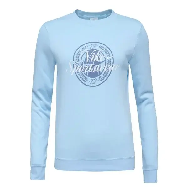Nike W NSW CLUB FLC GX STD CREW Dámska mikina, svetlomodrá, veľkosť
