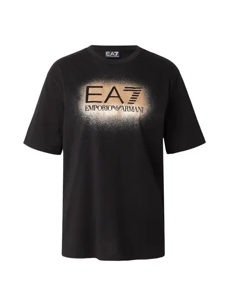 EA7 Emporio Armani Tričko  béžová / svetlobéžová / čierna